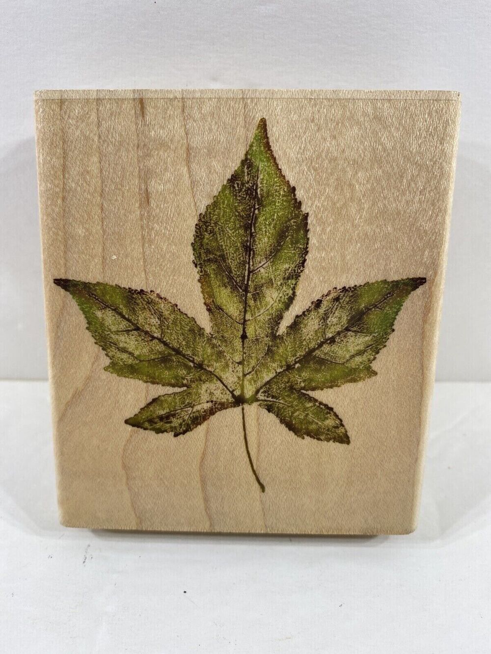 Rubber Stampede Liquid Amber Large Leaf Wood Stamp A2497H New 3.5x3